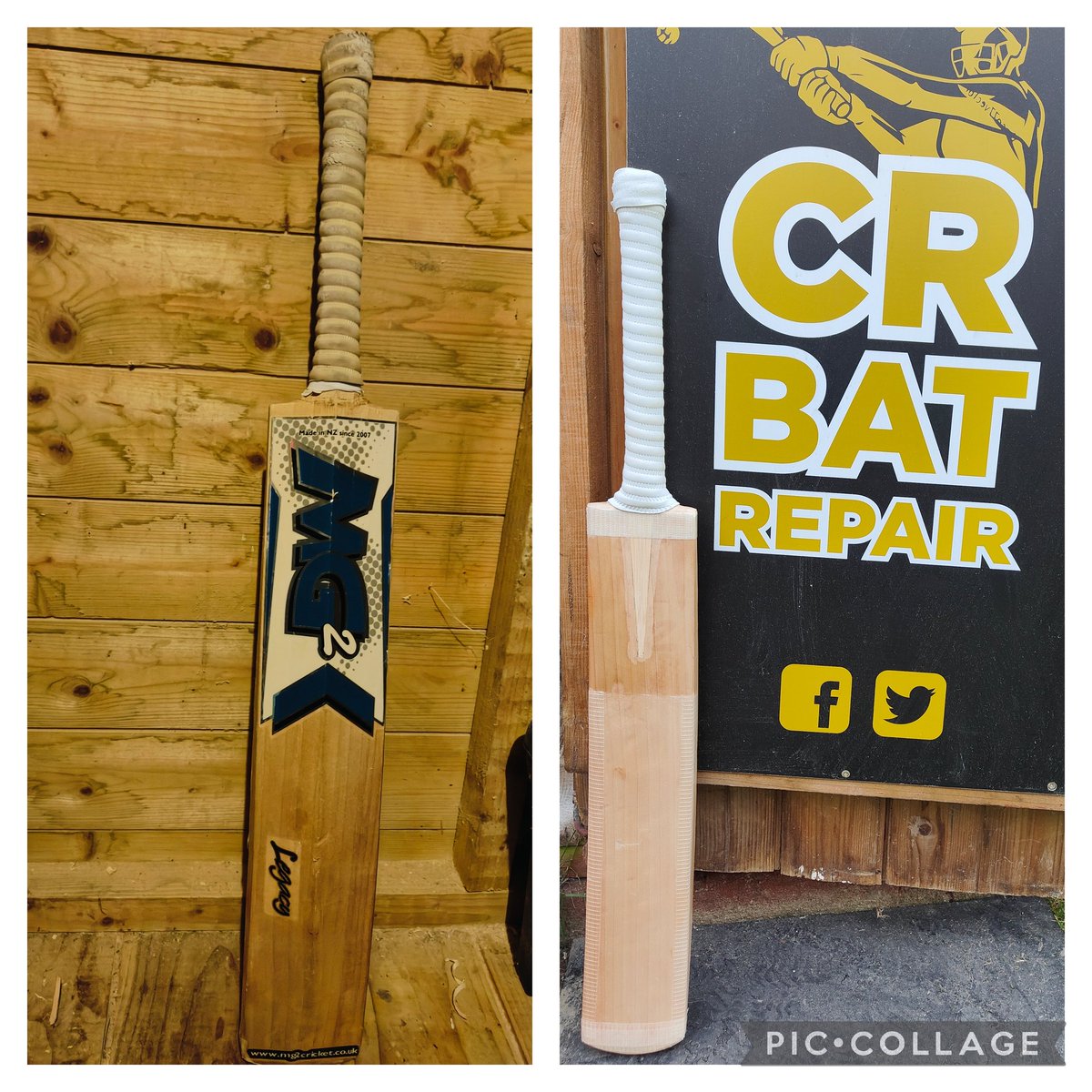 This Mg2 bat was in with a substantial amount of damage to the shoulders and a broken handle 😱. replaced the handle with a quality 4 piece handle, binding and a new grip.. fixed up the shoulders and gave it a full clean up on the blade.... back in th game for another season 👌🏻