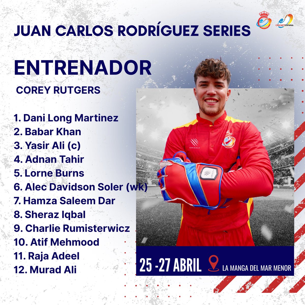 JUAN CARLOS RODRÍGUEZ SERIES
Partidos amistosos que se jugarán del 25 al 27 de abril en la manga del Mar Menor.