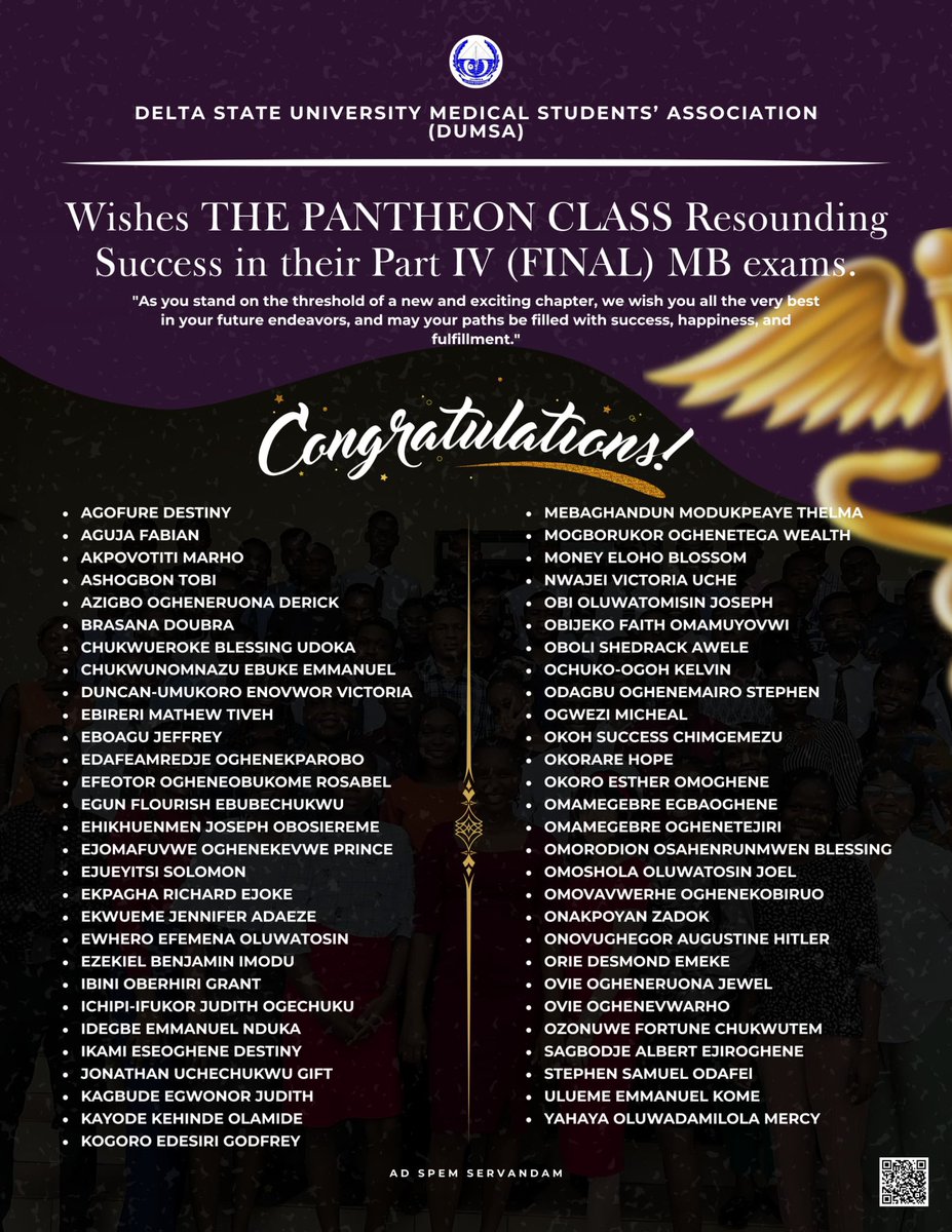 Success to the Apex class, *THE PANTHEONS*, in their final MB exams.

GOOD LUCK AND GODSPEED ❤️💖.🫡🫡