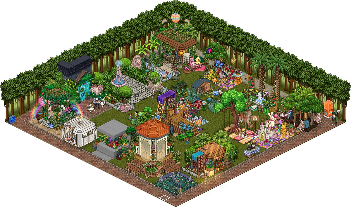 The completed <a href="/HabboDuckyWood/">DuckyWood</a> Community Garden - 2025!