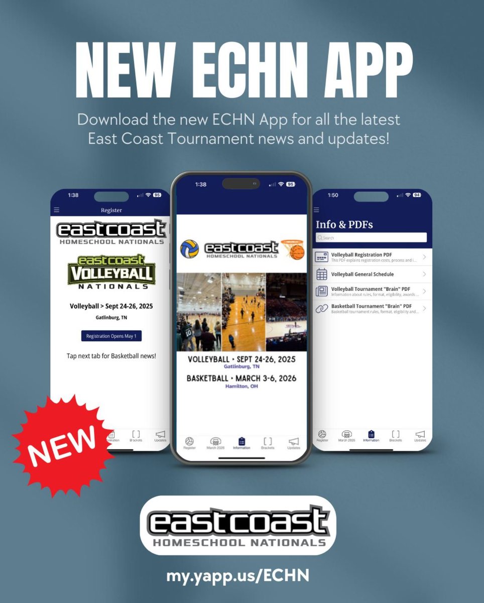 #ECHN  - Our East Coast Homeschool Nationals  free app is now available for download!

yapp.us/y/ECHN