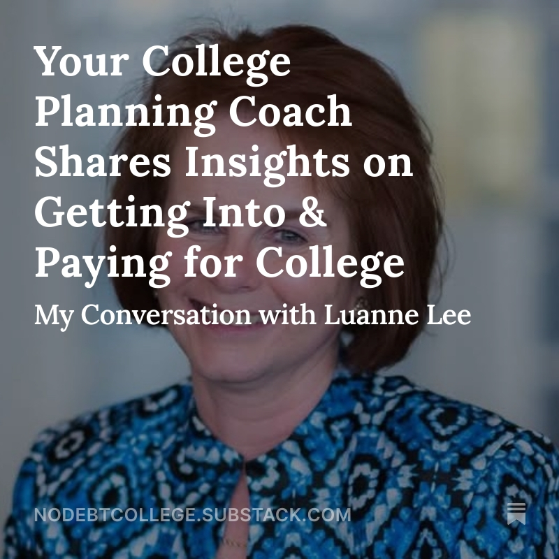 Get your free College Money Report™
Find the answers your family needs to get the most free money for college.

In under 5 minutes

Get a fully customized report that demystifies your student's college financial aid outlook.

open.substack.com/pub/nodebtcoll…