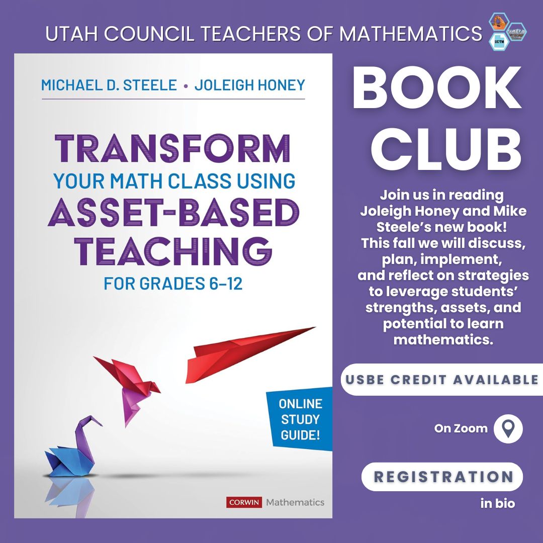 UCTM_math's tweet image. 🗓 Stay tuned—more details will be shared soon!

Let’s transform how we teach math—together. 💬

#UTCTM #MathTeachers #AssetBasedTeaching #MathEd #BookClub #TeacherPD #InclusiveTeaching #USBEcredit #MiddleSchoolMath #HighSchoolMath