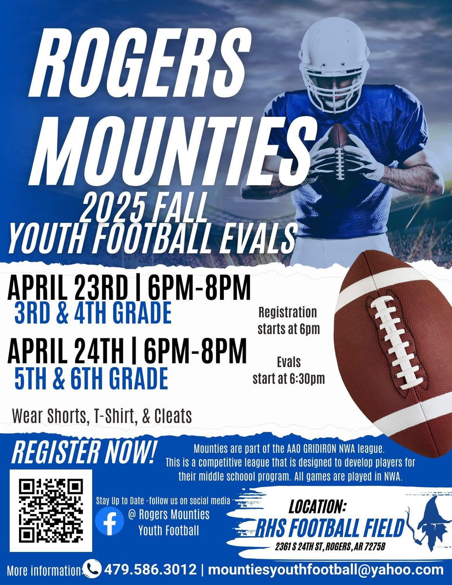 Youth Football Evals this week