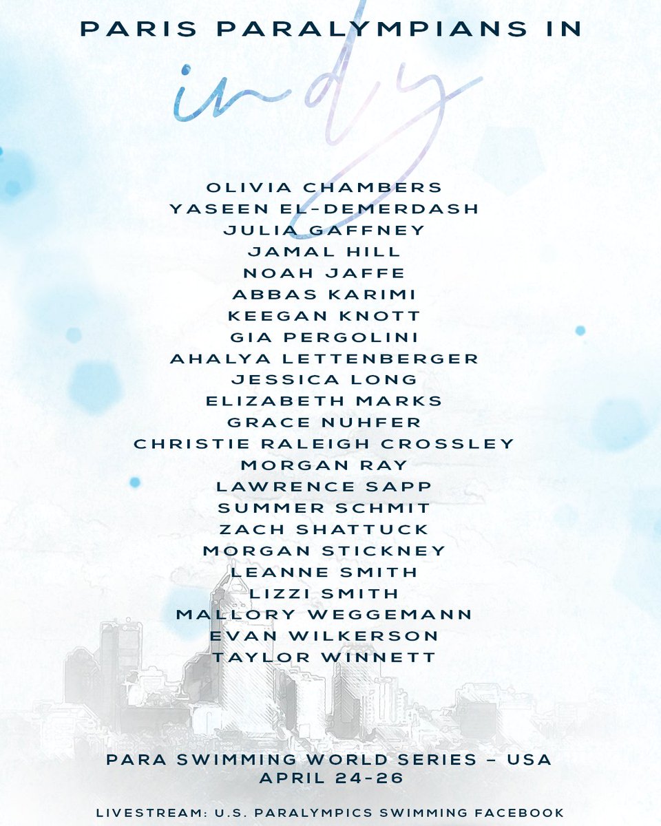 Who are YOU most excited to watch in Indy? ✨

Swipe for a list of Team USA Paris Paralympians who will be suiting up at the Para Swimming World Series – USA this weekend!

#TeamUSA // #ParaSwimming