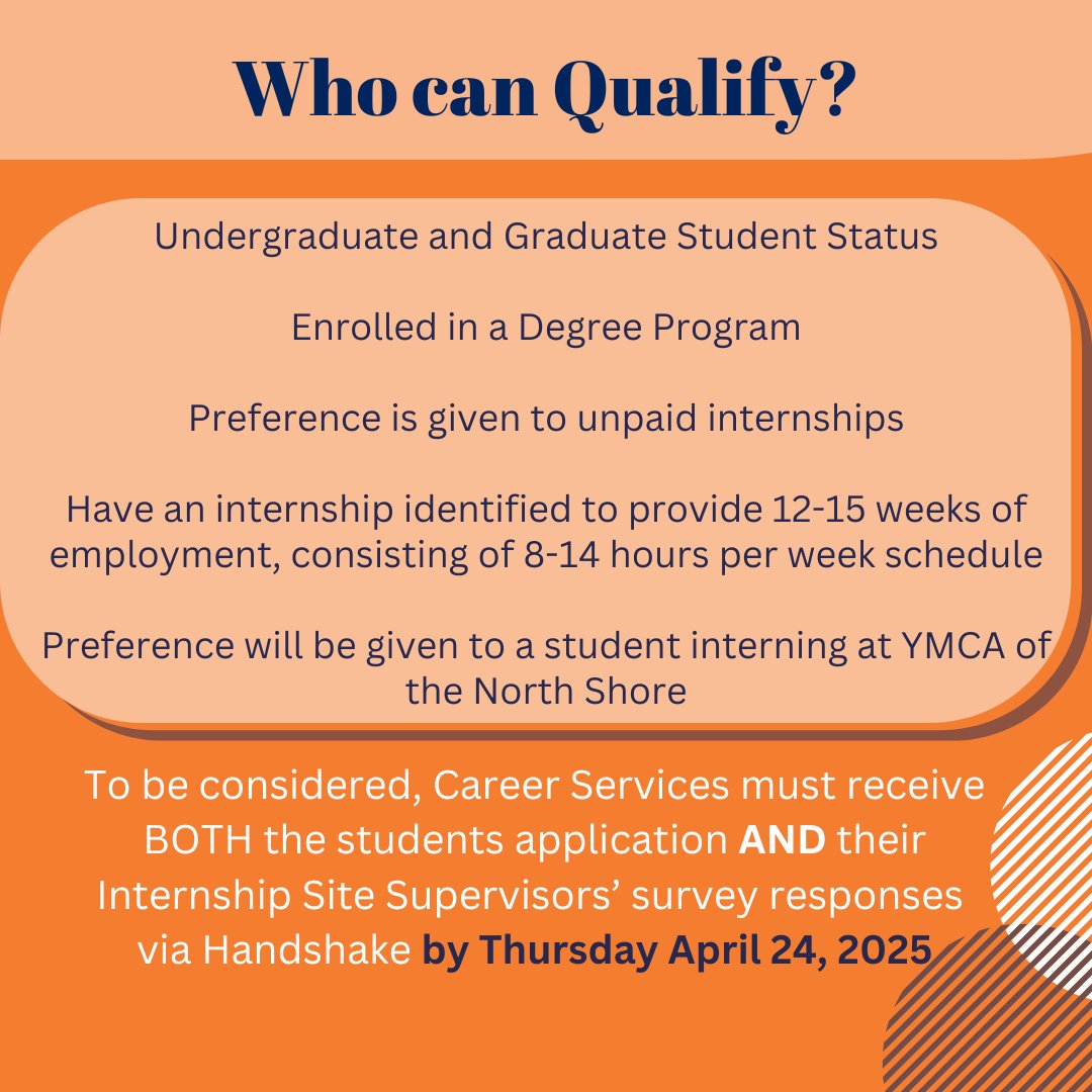 SSUCareer's tweet photo. Internship Award Alert! Apply before April 24th to be considered for the Rob and Rachel Lutts Family Internship Award for $1,880! 

 #InternshipAward #StudentOpportunities #HandShake https://t.co/a3vtsgUJ1H