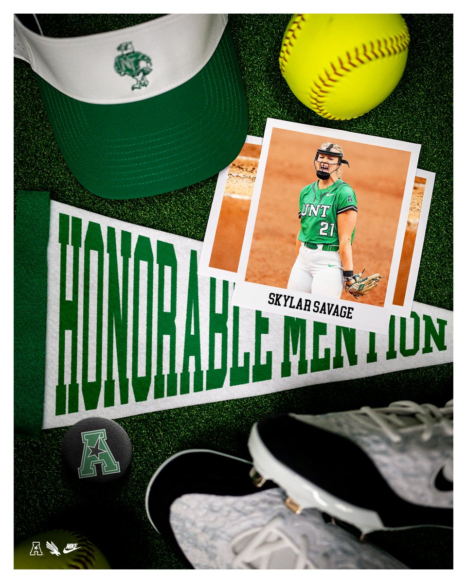 UNT Softball (@meangreensb) on Twitter photo Savage in the circle
<a href="/SkylarSavage21/">Skylar Savage</a> earns an Honorable Mention selection from the <a href="/American_Conf/">The American</a> as she posted two complete-game wins over UAB!! Congratulations, Sky!
#GMG ๐ข๐ฆ
Savage in the circle
<a href="/SkylarSavage21/">Skylar Savage</a> earns an Honorable Mention selection from the <a href="/American_Conf/">The American</a> as she posted two complete-game wins over UAB!! Congratulations, Sky!
#GMG ๐ข๐ฆ