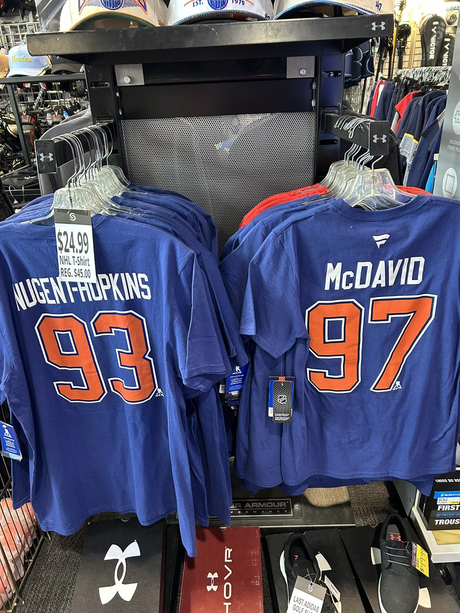 SFSstalbert's tweet image. The Oilers playoff run starts today and we have tons of jerseys, hats, tees and car flags available! Have both premium,replica and youth jerseys with player and blank options available in all of them. #playoffszn #becauseitsthecup #oilnation