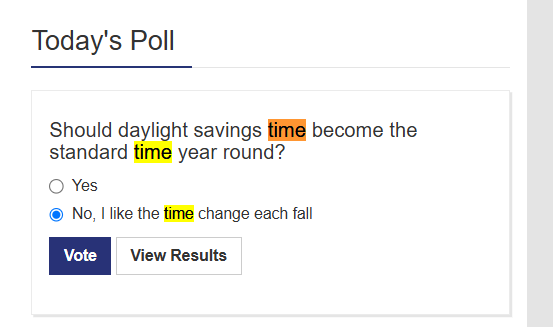 naturaltime365's tweet photo. @NBPTROCKS Very unfair poll.
I chose not to vote.
Then they tell you people want permanent DST. https://t.co/qApirplICt