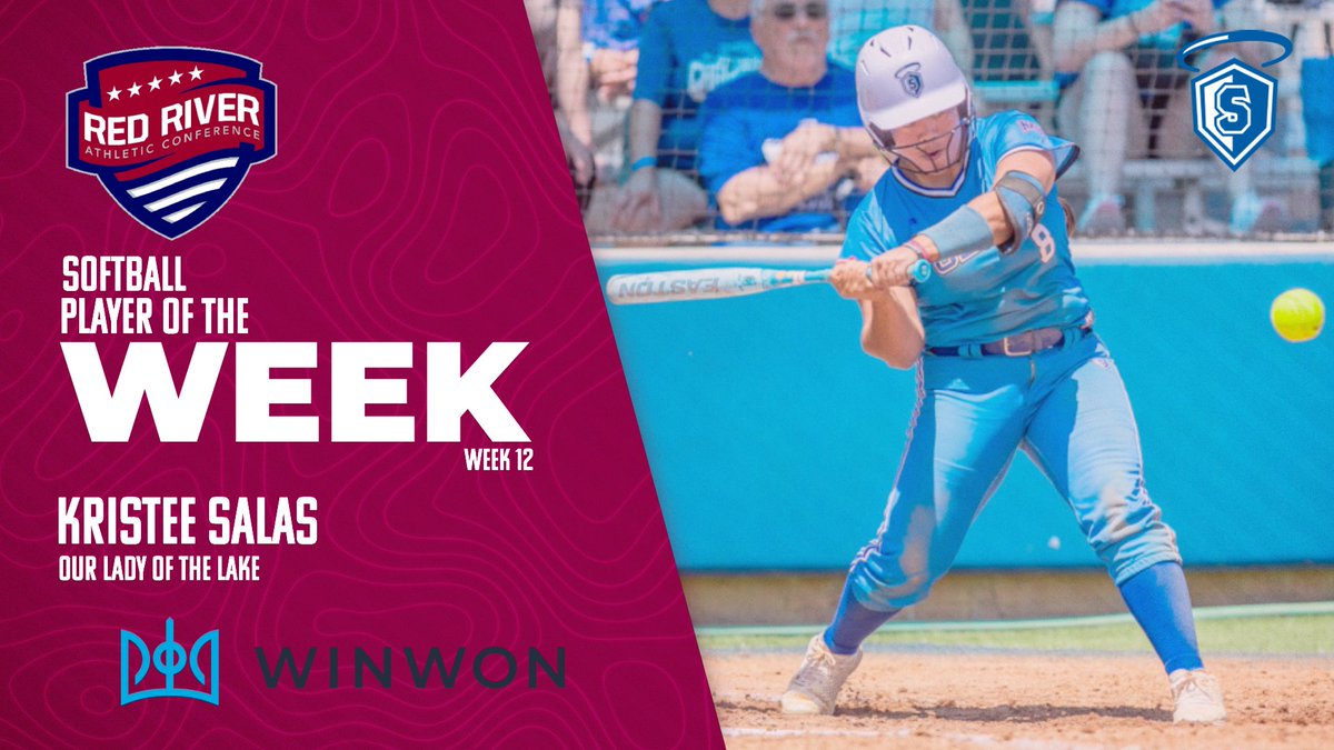 Kristee Salas of @ollusaints was named @winwontech RRAC softball player of the week for April 14-20...her second award of the season. Story: redriverconference.com/general/2024-2…