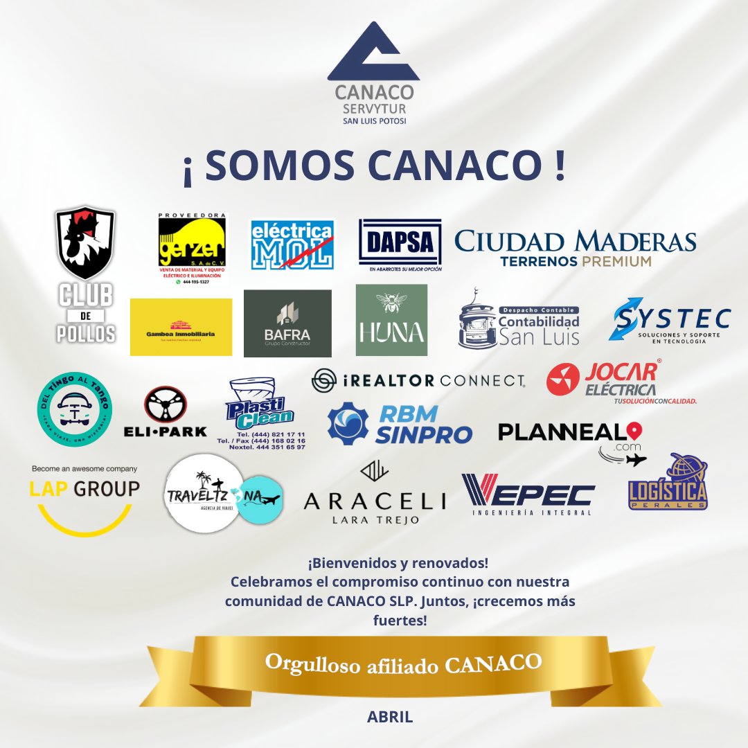 Juntos seguimos construyendo una comunidad empresarial más fuerte 💪
#SomosCANACO #AfiliadosCANACO