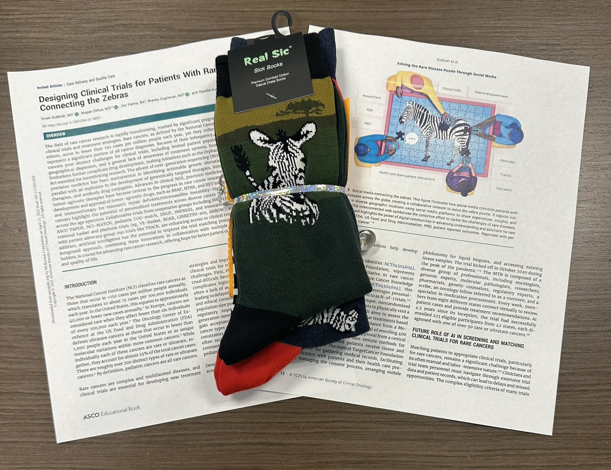 Vivek Subbiah, MD (@viveksubbiah) on Twitter photo ⭐️Feeling incredibly grateful and touched! One of my amazing patients surprised me today with zebra🦓 socks after reading my <a href="/ASCO/">ASCO</a> Educational book chapter on, "Designing Clinical Trials for Patients With Rare Cancers: Connecting the Zebras." 🦓<a href="/JCO_ASCO/">Journal of Clinical Oncology</a> 🦓
👍🏼Her thoughtful ⭐️Feeling incredibly grateful and touched! One of my amazing patients surprised me today with zebra🦓 socks after reading my <a href="/ASCO/">ASCO</a> Educational book chapter on, "Designing Clinical Trials for Patients With Rare Cancers: Connecting the Zebras." 🦓<a href="/JCO_ASCO/">Journal of Clinical Oncology</a> 🦓
👍🏼Her thoughtful