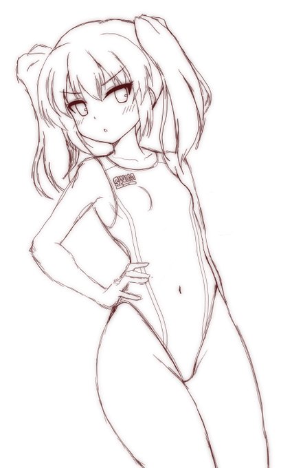 (ラフ)
よその子競泳水着。
色は決まってない。 