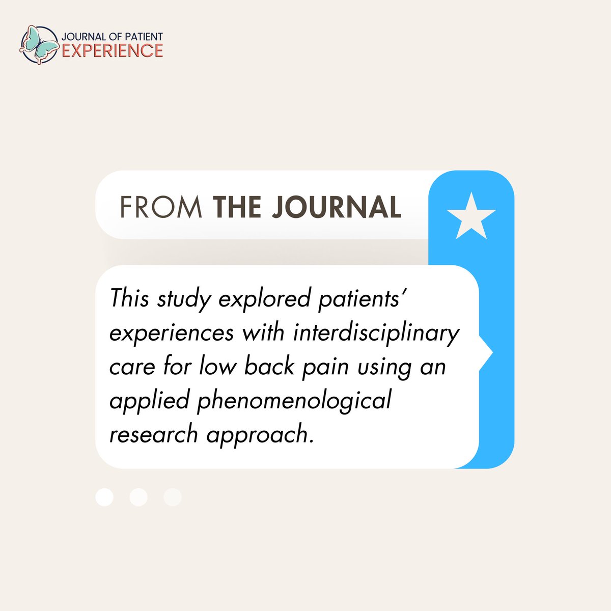 The Journal of Patient Experience tweet media