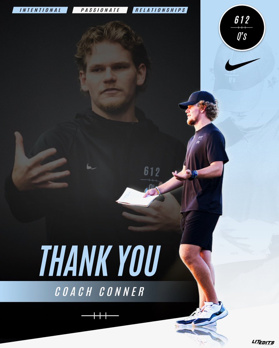 612 Quarterbacks (@612qs) on Twitter photo We’re incredibly grateful for the lasting impact <a href="/ccordts5/">Conner Cordts</a> has made on quarterbacks across the Upper Midwest during his three years with 612Q’s. His ability to connect, mentor, and consistently bring out the best in athletes has been invaluable.
612Q’s wouldn’t be what it is We’re incredibly grateful for the lasting impact <a href="/ccordts5/">Conner Cordts</a> has made on quarterbacks across the Upper Midwest during his three years with 612Q’s. His ability to connect, mentor, and consistently bring out the best in athletes has been invaluable.
612Q’s wouldn’t be what it is