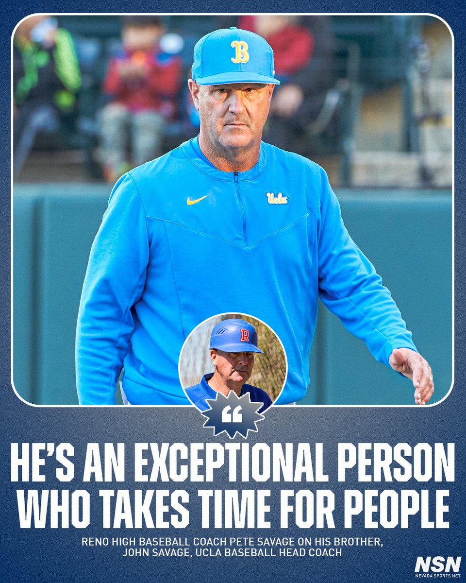NevadaSportsNet's tweet photo. @BaseballReno head coach Pete Savage is proud of his brother, UCLA's John Savage, who recently notched his 700th win with the Bruins 🏆

(📷: UCLA Baseball, Reno High Baseball) https://t.co/U0gR1tGIna
