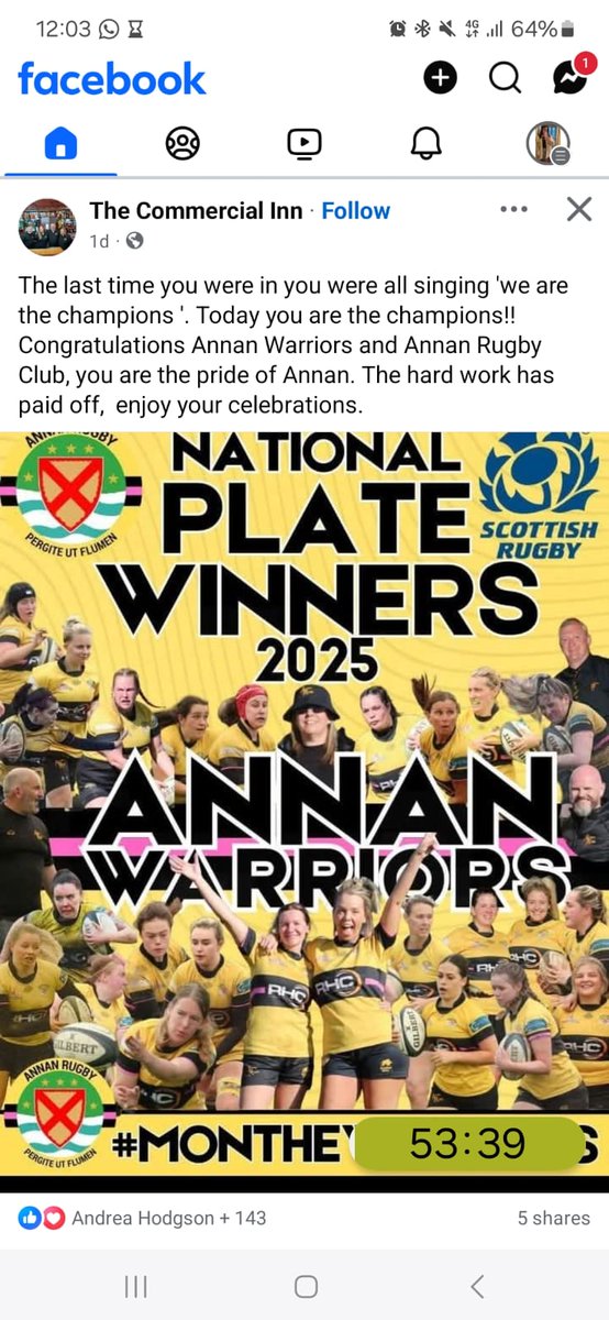 ChocolateARFC1's tweet photo. Wot a day We set out in January to win the @Scotlandteam National Plate &amp; win it we did A special day with a special group of @AnnanRugby Warriors Congratulations to Nicole Jancey who was player of match #WeAreWarriors💛🩷🖤 @AnnanRugby @Scotlandteam @happyeggshaped @dgrugbypod https://t.co/JpB6l7yndC