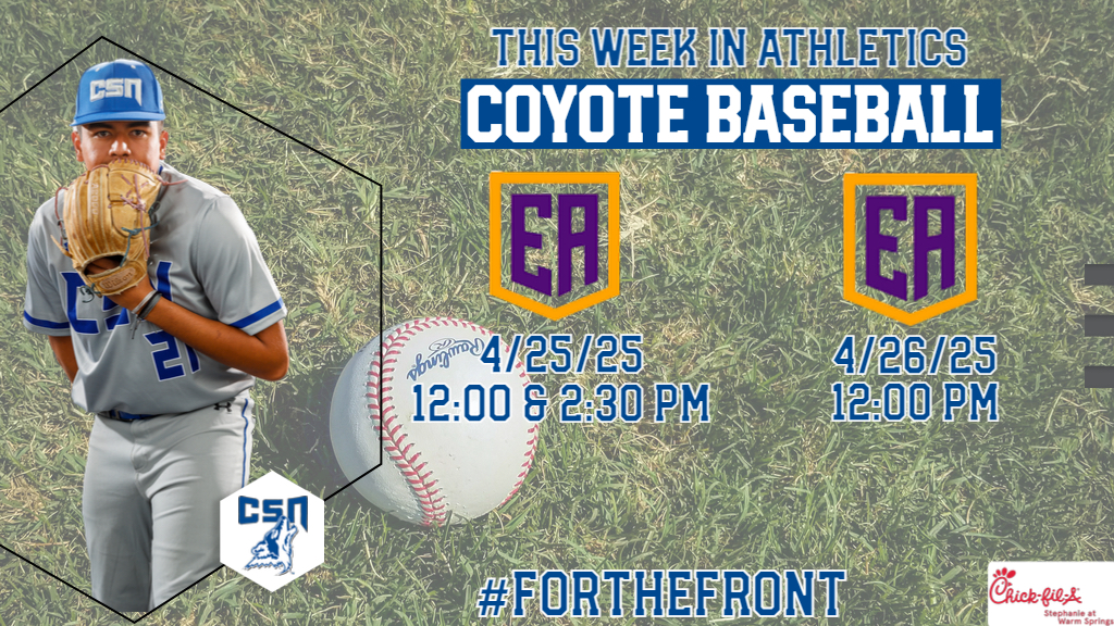 CSNCoyotes's tweet image. It’s Game Week Coyote Nation‼️ #14 Baseball concludes its regular season in Thatcher, AZ versus EAC on 4/25 &amp;amp; 4/26. Softball travels to Prescott, AZ looking for some payback against Yavapai College on 4/25 &amp;amp; 4/26. Men’s &amp;amp; Women’s Cross Country is on a bye week
🐺⚾️🥎🎽👟💨 #1PACK