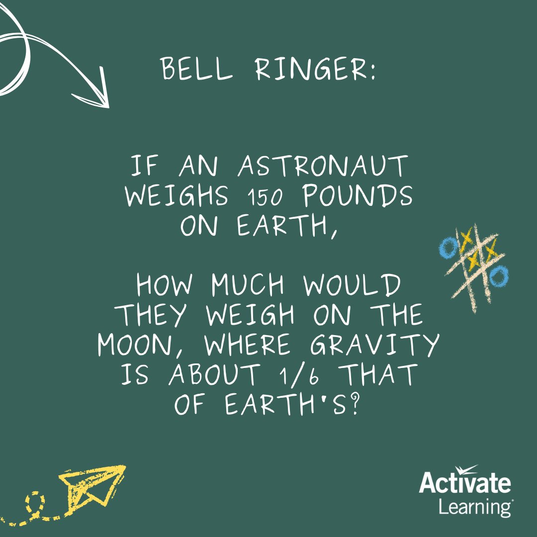 ActivateScience's tweet image. Challenge your students with this quick lunar math puzzle to kickstart their thinking. How do you introduce gravity in your classroom?

#ActivateLearning #MathMoment #STEMEducation