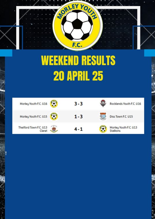 Weekend Results - 20 April 2025 #Pitchero
morleyyouthfc.com/news/weekend-r…