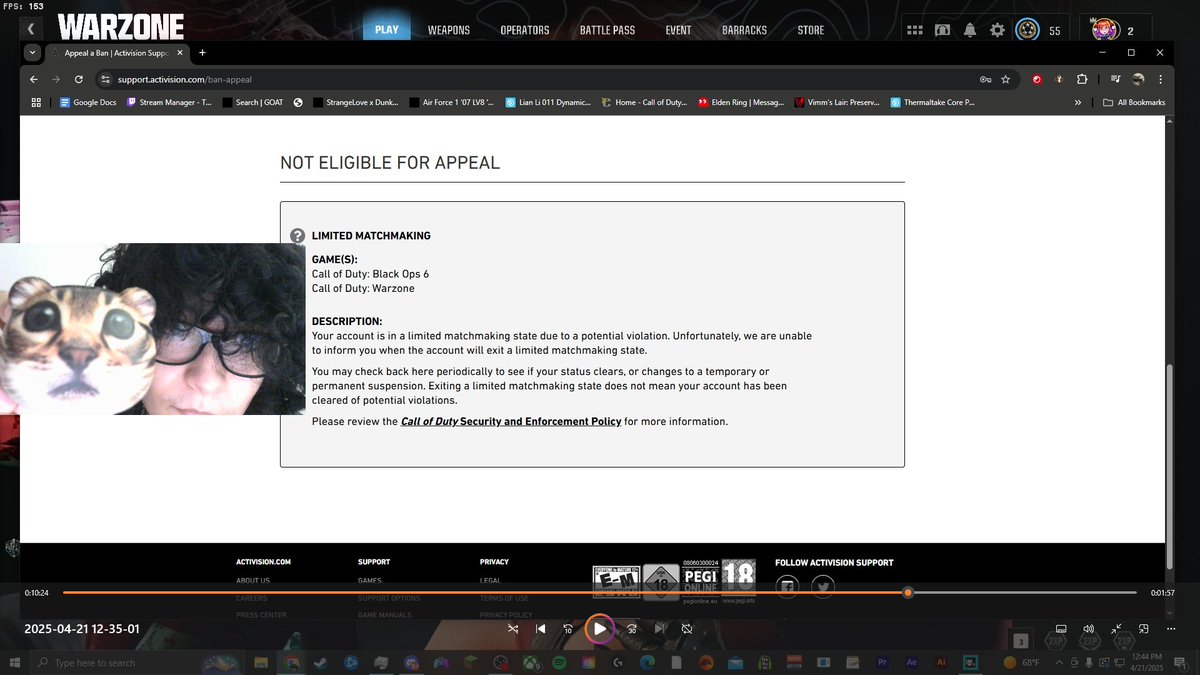 YeBoiHuman's tweet photo. @Activision @Treyarch @RavenSoftware Banning my 6 year long standing account is of the most egregious nature. I will not stand for this targeted racism. I know there is anti-mexican propaganda within these games but this is taking it too far against my culture. https://t.co/bSVKnx6DmV