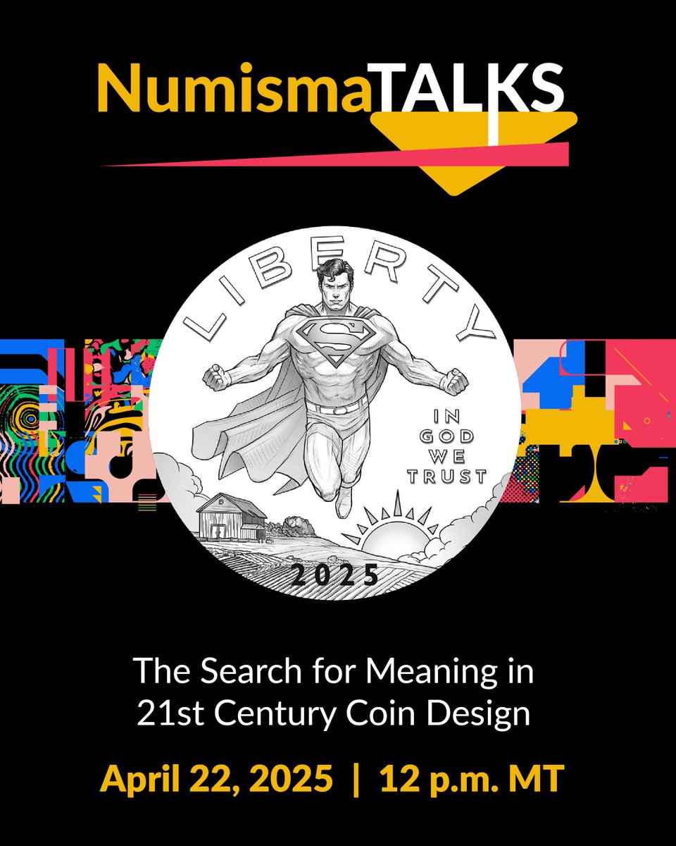ANACoins's tweet image. Don't miss tomorrow's #NumismaTalks! 🪙

➡️ The Search for Meaning in 21st Century Coin Design
📅 April 22, 2025, 12pm MT
Presenter: Donald Scarinci 

Register in advance: bit.ly/4d0X8NH

#NationalCoinWeek #Numismatics #CoinCollecting
