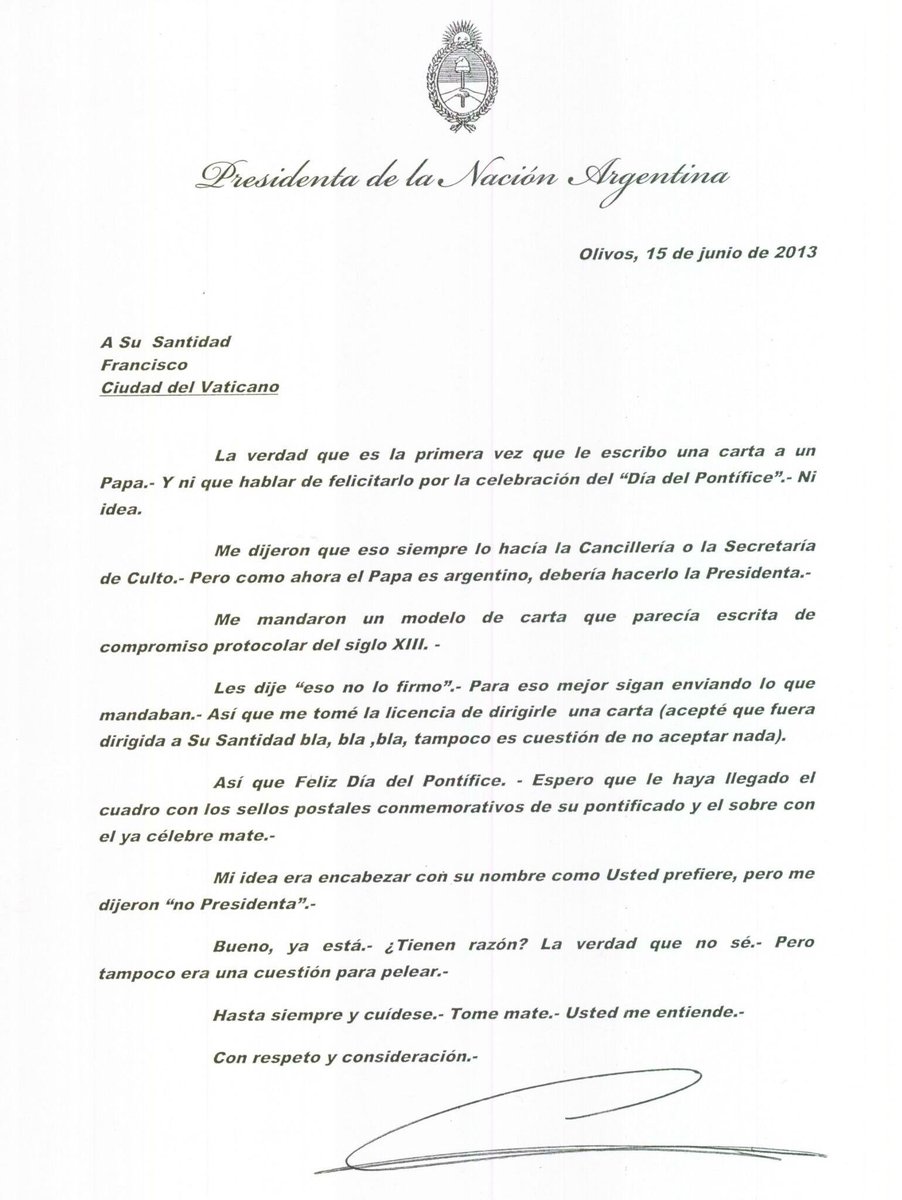 Dios, me había olvidado completamente de esta carta de CFK a Pancho. Es espectacular.
