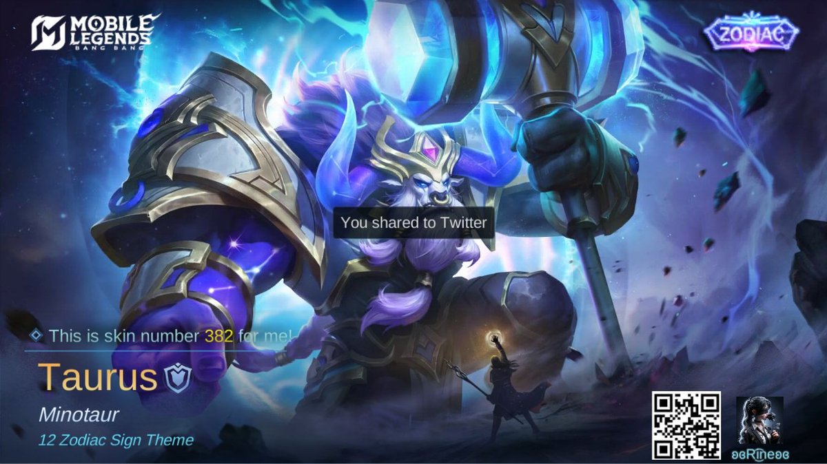 Juli3txCiku's tweet photo. I just obtained a new skin Taurus in Mobile Legends: Bang Bang! Let's face off against the world's best MOBA players together! 
https://t.co/M0mrbrb3JB https://t.co/0R21XLpHxF