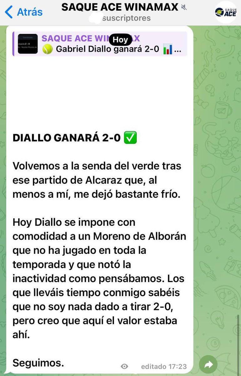 saque_ace's tweet photo. Pues si, empezamos con un ✅

2-0 de DIALLO que salió cómodamente ante un Alborán que llevaba sin jugar desde 2024. La ℹ️ era 🔝

Abril +52.8 de Yield 📈 en el servicio outbet con 8/9 picks ✅ y el año en 18% de Yield 💰 

👉 https://t.co/YpdTnsFOLJ

👉 https://t.co/lHu2jHMfZf https://t.co/qkhGnylvyp