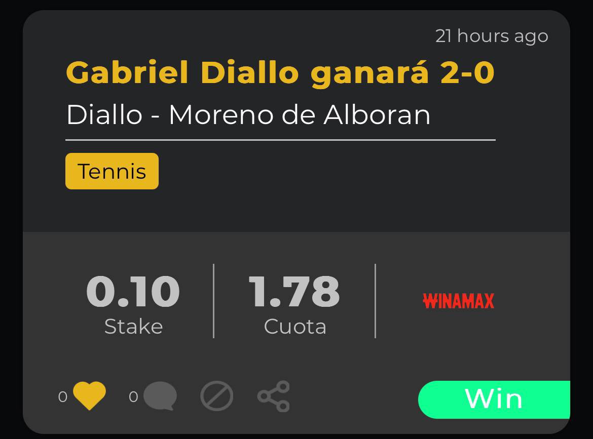 saque_ace's tweet photo. Pues si, empezamos con un ✅

2-0 de DIALLO que salió cómodamente ante un Alborán que llevaba sin jugar desde 2024. La ℹ️ era 🔝

Abril +52.8 de Yield 📈 en el servicio outbet con 8/9 picks ✅ y el año en 18% de Yield 💰 

👉 https://t.co/YpdTnsFOLJ

👉 https://t.co/lHu2jHMfZf https://t.co/qkhGnylvyp
