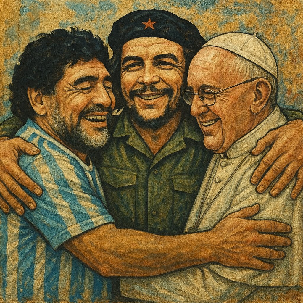 alequemero2's tweet photo. Los tres argentinos más grande de la historia:
1- Maradona
2- Guevara 
3- El papa https://t.co/SvePT78ZPH