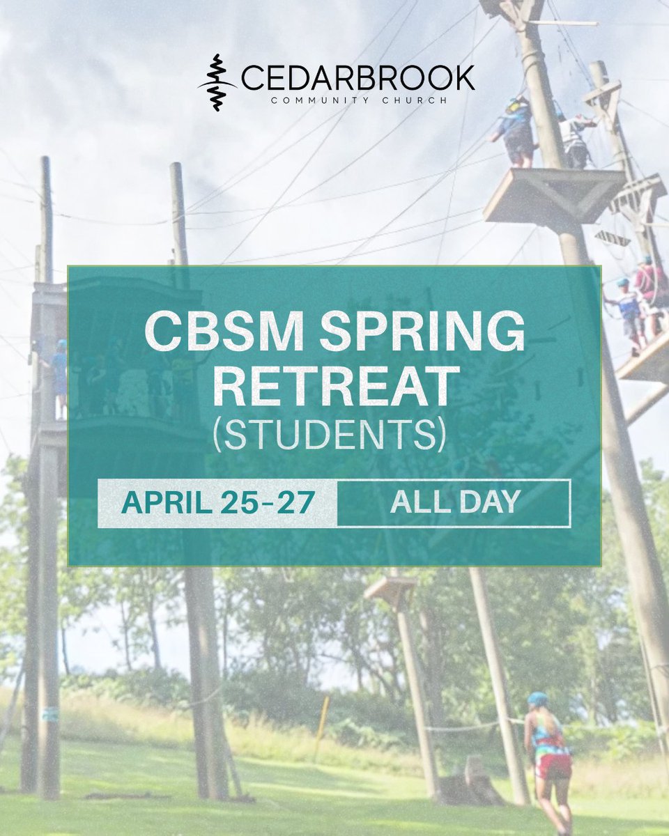 cedarbrookcburg's tweet photo. Get away, get refreshed, and get connected. CBSM Spring Retreat at River Valley Ranch is the weekend you’ve been needing!

Sign up now: https://t.co/GWdi2ivBnp

#CBSMRetreat #SpringRetreat #CBSM2025 https://t.co/Jgyty6mVXN