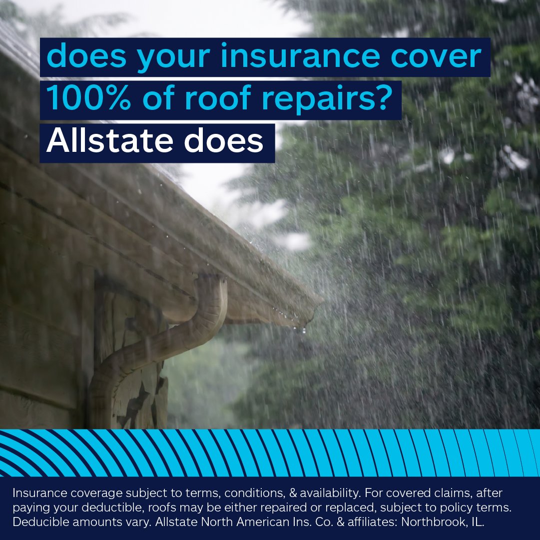 DoubleCover2's tweet image. With Allstate’s new home insurance, you don’t have to worry about roof repair costs anymore in the event of a covered hail or wind claim. All you pay is the deductible. Contact my agency for a quote today.