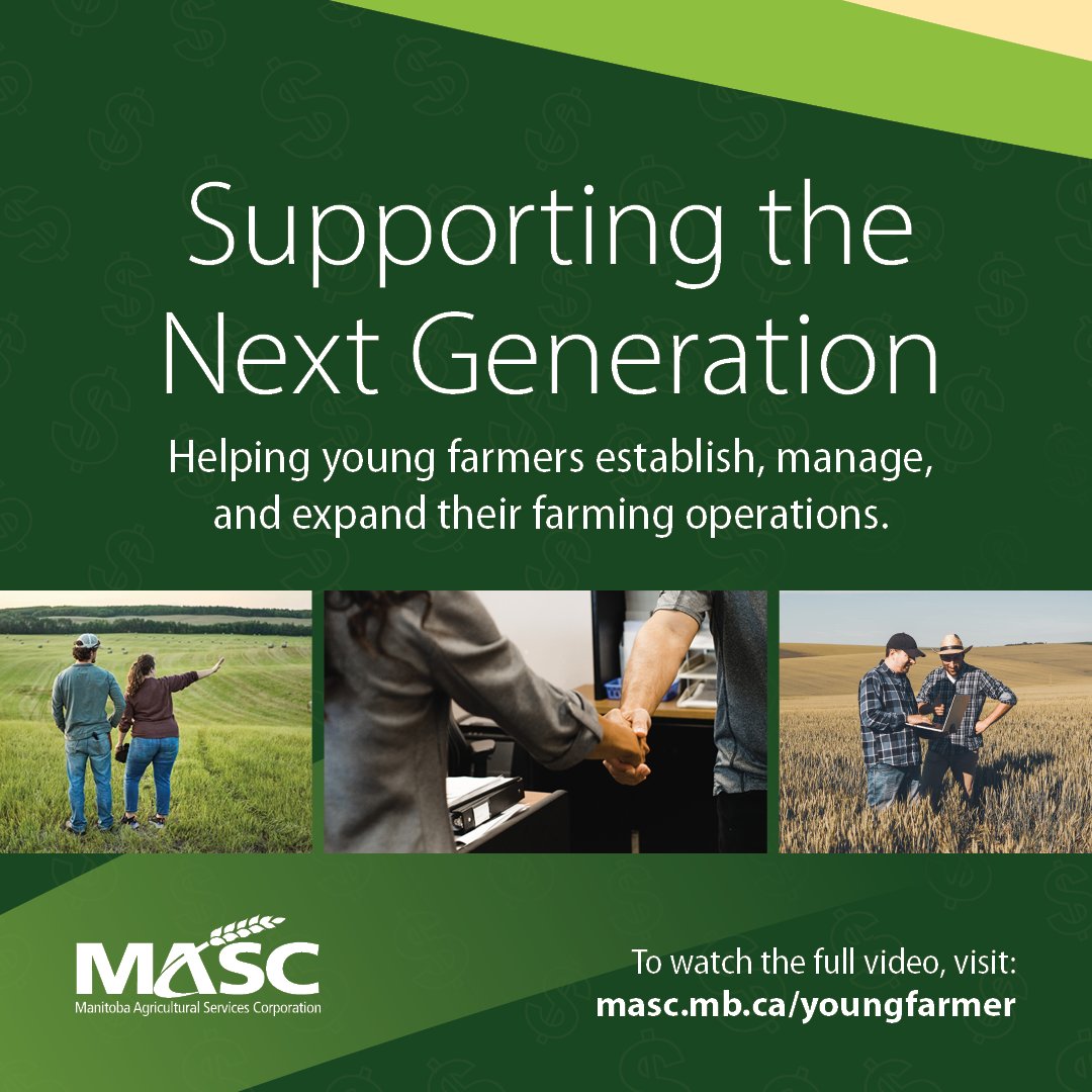 Get Direct Loans up to $5.75 million and Stocker Loans up to $1.4 million! We’re providing support for #MBYoungFarmers through increased lending limits to grow their operations. Take your farm to the next level. Visit MASC.MB.CA/YoungFarmer to learn more. | #YourTrustedAgPartner