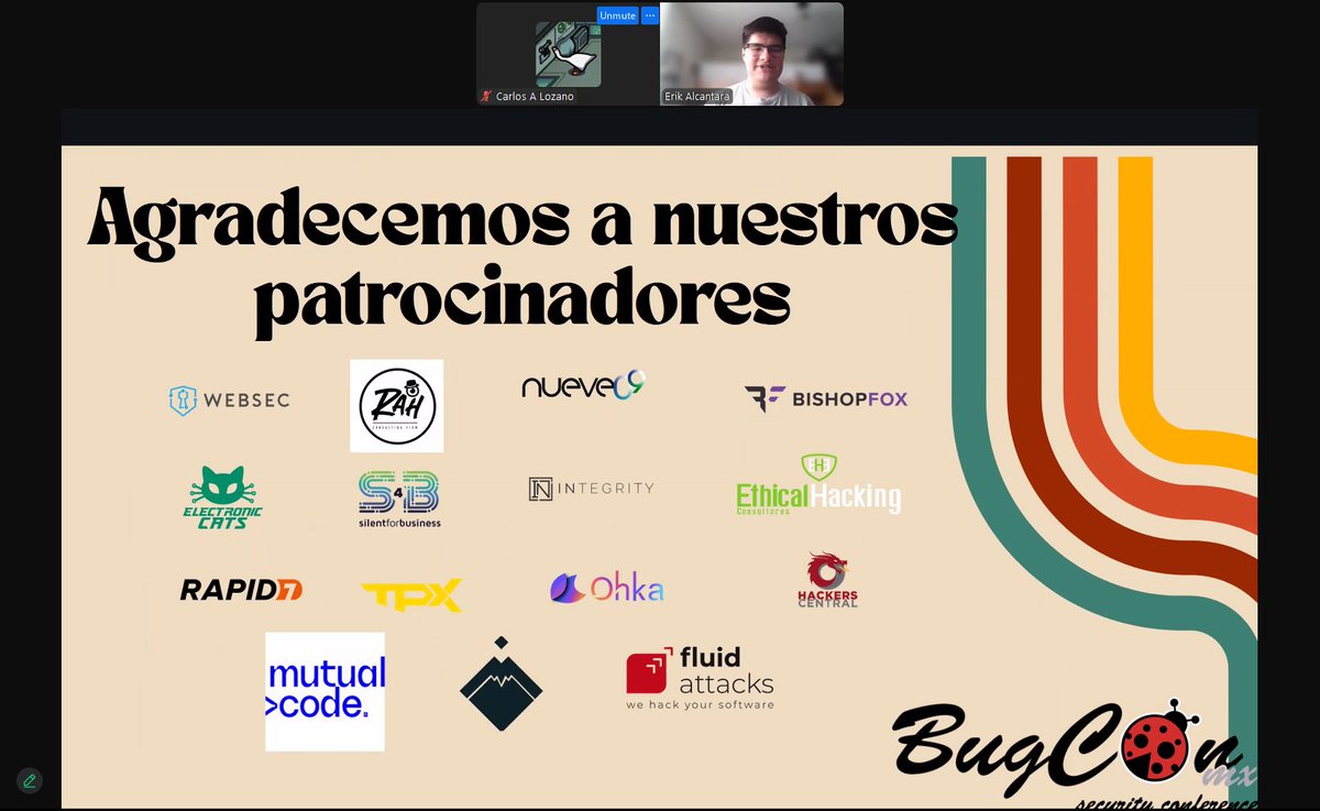 BugCON (@bugcon) on Twitter photo Arrancamos al #BugBites.. gracias a nuestros patrocinadores 😎🫰 <a href="/_websec/">Websec</a> <a href="/_RentAHacker/">RentAHacker</a> #nueve09 <a href="/bishopfox/">Bishop Fox</a> <a href="/electronicats/">Electronic Cats</a> <a href="/silent4business/">Silent4Business</a> #Integrity <a href="/EHCGroup/">Ethical Hacking Consultores</a> <a href="/rapid7/">Rapid7</a> <a href="/tpx_Security/">tpx Security ⠠⠵</a> <a href="/OhkaSystems/">Consultora Ohkasis</a> <a href="/hackers_central/">HackersCentral</a> <a href="/Mutual_Code/">MutualCode</a> <a href="/solidaritylabs/">solidaritylabs</a> <a href="/fluidattacks/">Fluid Attacks</a> Arrancamos al #BugBites.. gracias a nuestros patrocinadores 😎🫰 <a href="/_websec/">Websec</a> <a href="/_RentAHacker/">RentAHacker</a> #nueve09 <a href="/bishopfox/">Bishop Fox</a> <a href="/electronicats/">Electronic Cats</a> <a href="/silent4business/">Silent4Business</a> #Integrity <a href="/EHCGroup/">Ethical Hacking Consultores</a> <a href="/rapid7/">Rapid7</a> <a href="/tpx_Security/">tpx Security ⠠⠵</a> <a href="/OhkaSystems/">Consultora Ohkasis</a> <a href="/hackers_central/">HackersCentral</a> <a href="/Mutual_Code/">MutualCode</a> <a href="/solidaritylabs/">solidaritylabs</a> <a href="/fluidattacks/">Fluid Attacks</a>
