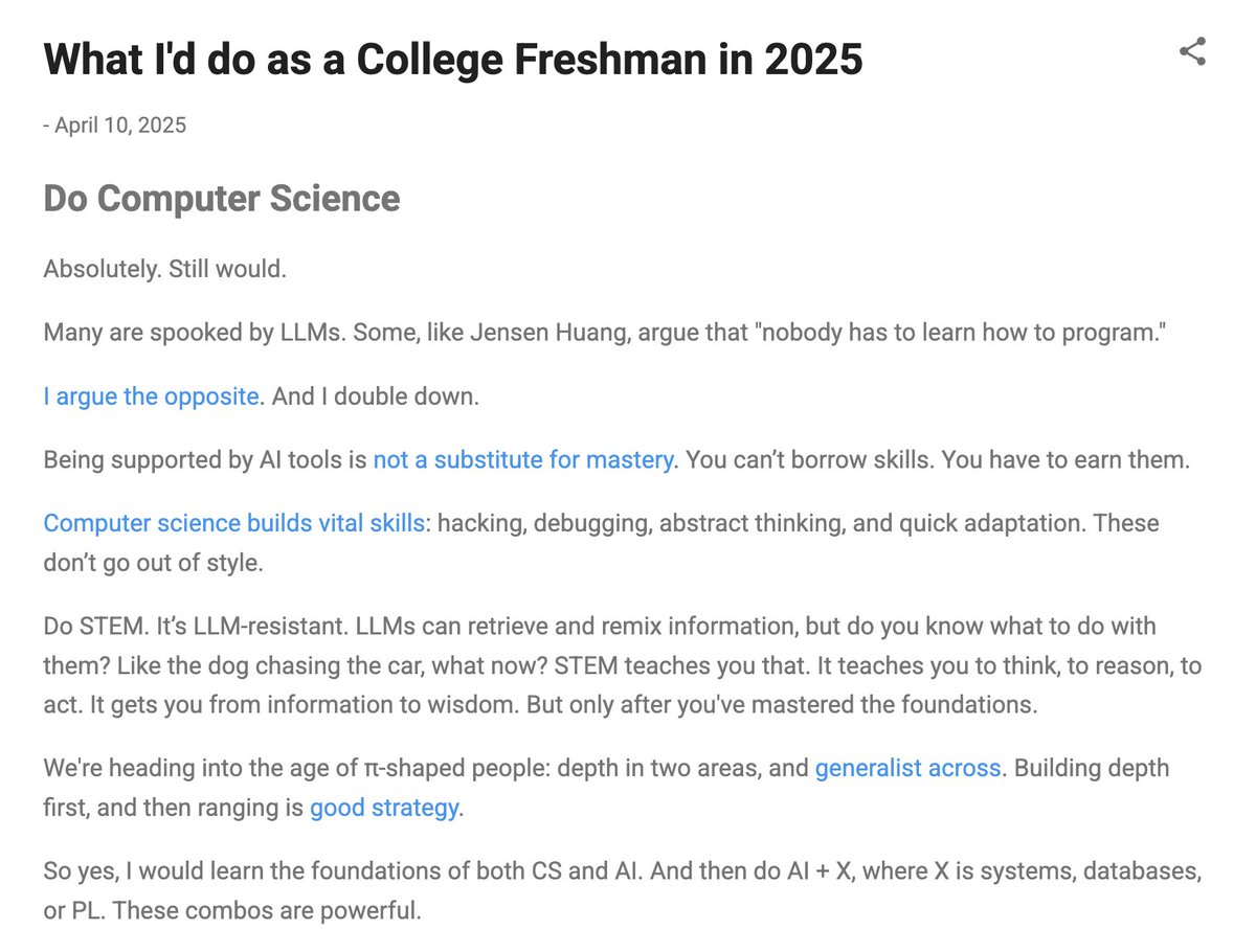 Learning computer science, databases, systems programming in 2025 is an absolute no brainer