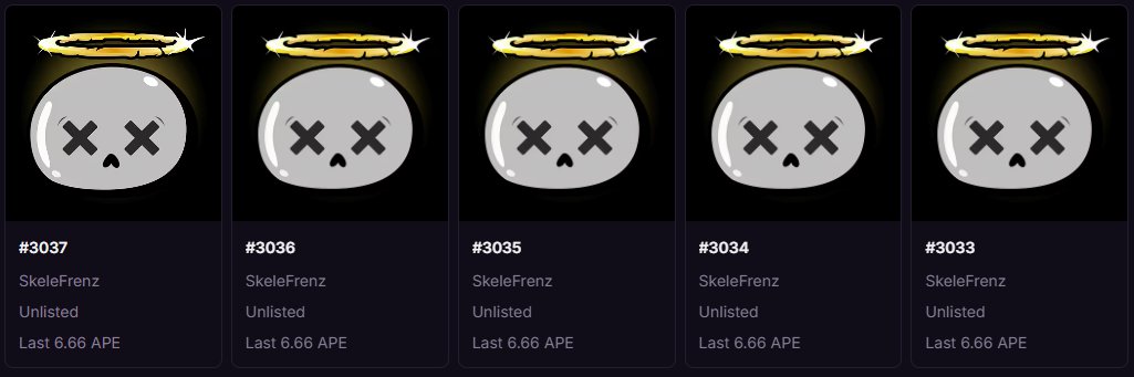 Gnoms On Ape (@apegnomes) on Twitter photo The Gnomes just minted some <a href="/SkeleFrenz/">SkelēFrenż</a> for their treasury💀
Super curious to see what surprises are inside…
WHEN REVEAL??? 👀👀 The Gnomes just minted some <a href="/SkeleFrenz/">SkelēFrenż</a> for their treasury💀
Super curious to see what surprises are inside…
WHEN REVEAL??? 👀👀