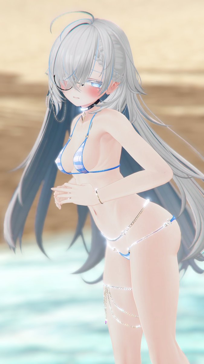 &gt; 砂浜でモノクルマイクロビキニを着て夏を楽しむゆかねさん
没多数だから2枚だけ