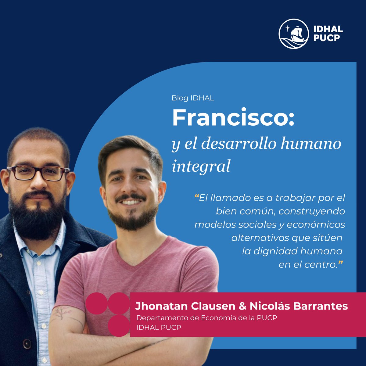 #BlogIDHAL

Compartimos una nueva entrada a nuestro blog. Escrita por Jhonatan Clausen y Nicolás Barrantes, profesores del Departamento de Economía de la PUCP, e investigadores del #IDHAL #PUCP.

🔵 Leelo aquí: shorturl.at/Dtw6I