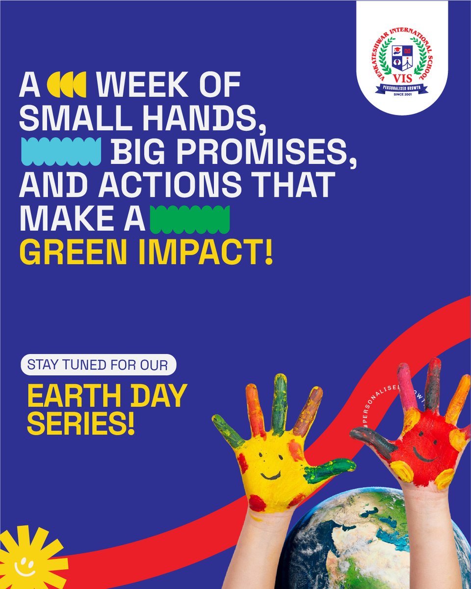 VenkateshwarIn4's tweet image. At VIS, Earth Day is a celebration of care and connection with nature. This year, our students are leading the way with hands-on activities and green-hearted initiatives.

Stay tuned for a week of inspiring content, where small actions create big change.

#VISForEarth #EarthDay