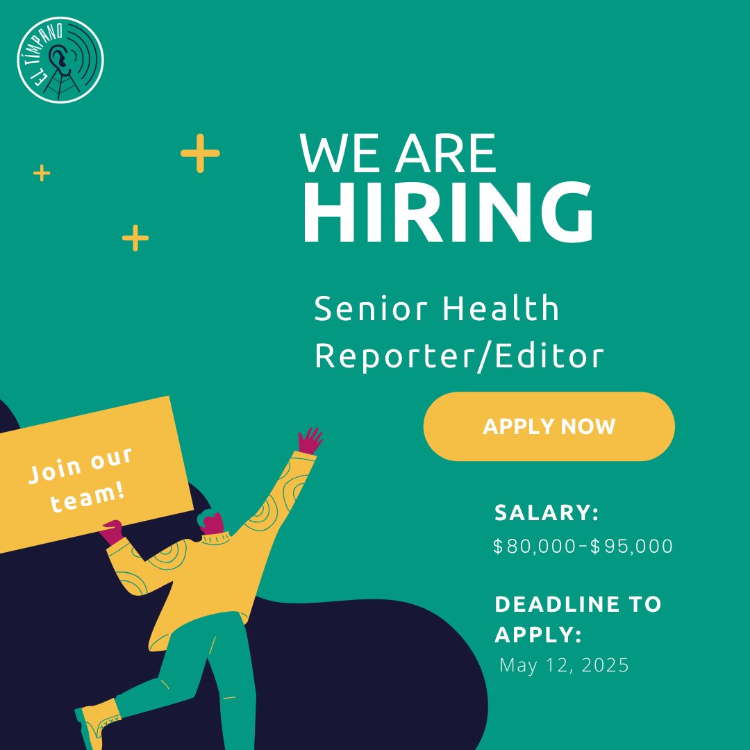 📢 El Tímpano is hiring a full-time Senior Health Reporter/Editor to produce original in-depth coverage of inequities, systems, and solutions of health issues that impact Bay Area’s Latino and Mayan immigrants. 📅 Deadline: May 12 #journojobs 
eltimpano.org/inside-el-timp…