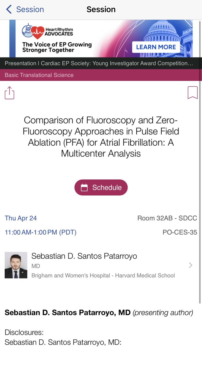 Sebastian Santos, MD (@sebastiansantp) on Twitter photo I’m excited to share that I will be presenting in the Young Investigator Award Special Session and the Poster Session of the Cardiac Electrophysiology Society at #HRS2025 <a href="/Brigham_EP/">Brigham EP</a> 🫀. Honored to share this space alongside talented colleagues. #MedTwitter #cardiotwitter I’m excited to share that I will be presenting in the Young Investigator Award Special Session and the Poster Session of the Cardiac Electrophysiology Society at #HRS2025 <a href="/Brigham_EP/">Brigham EP</a> 🫀. Honored to share this space alongside talented colleagues. #MedTwitter #cardiotwitter