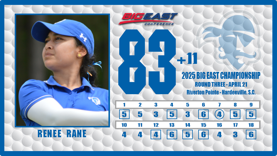 SHUWGolf's tweet image. Sophomore Renee Rane shot an 11-over-par, 83, in Monday's final round. For the tournament, she placed 26th with a 29-over-par, 87-75-83-245.
#HALLin β³π΄ββ οΈπ΅βͺ