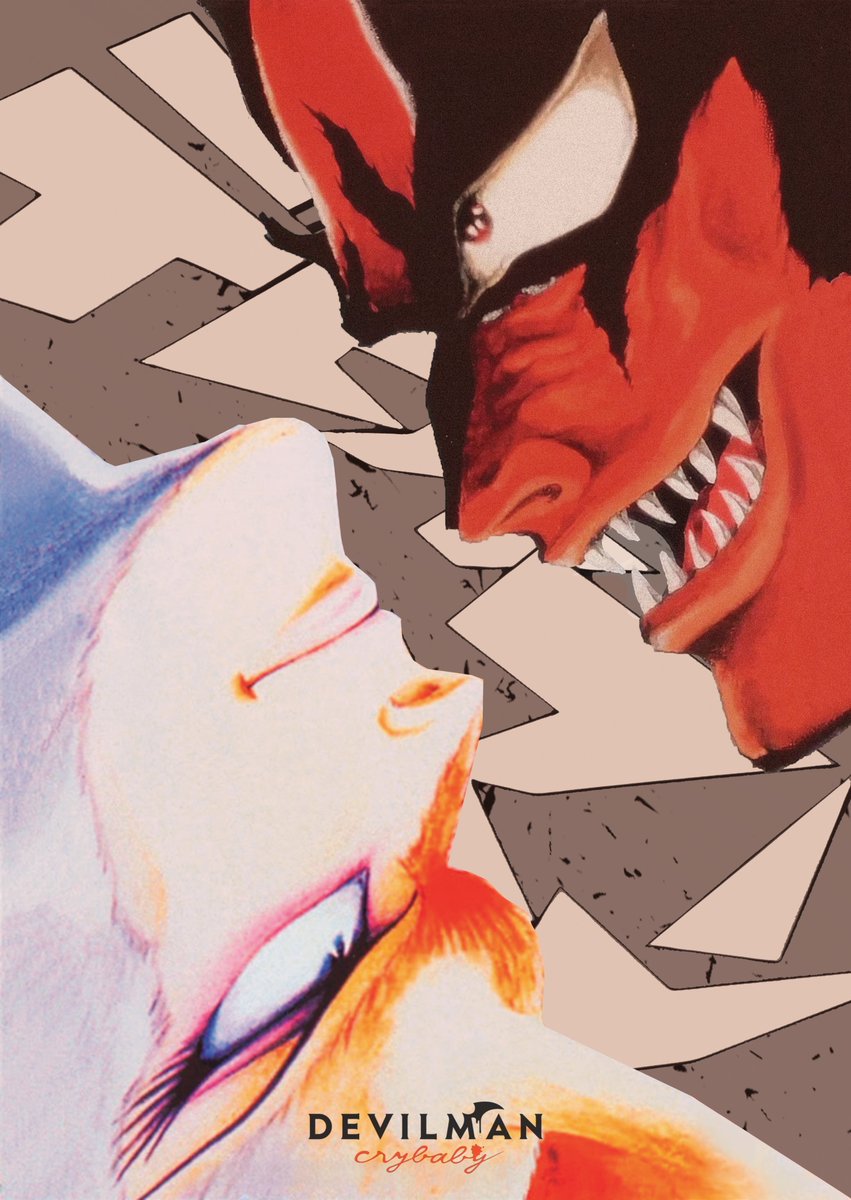 Tuntoye's tweet photo. I made a custom poster using an old design of the character — hope you like it! 

#DevilmanCrybaby #devilman #fanart https://t.co/xgM3dAw5w7