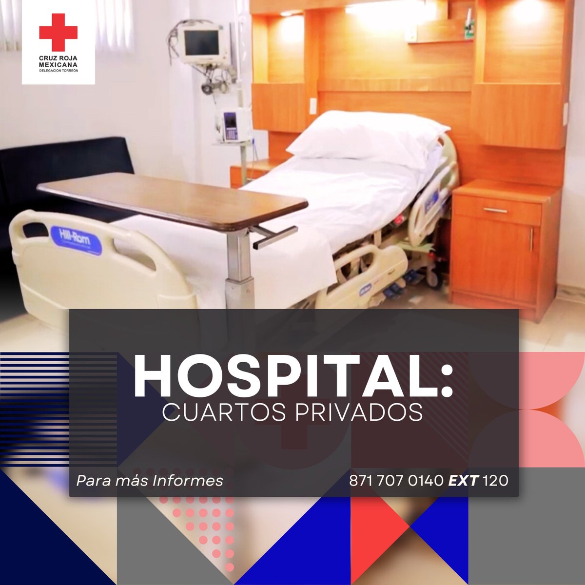 Sabías que...
En #CruzRoja contamos con cuarto de hospital privados. Totalmente equipados y renovados para tu recuperación. 
Pregunta por nuestros paquetes llamándonos al 871 707 0140 EXT 120
#AyudarNosMueve #SerMejores #CruzRoja