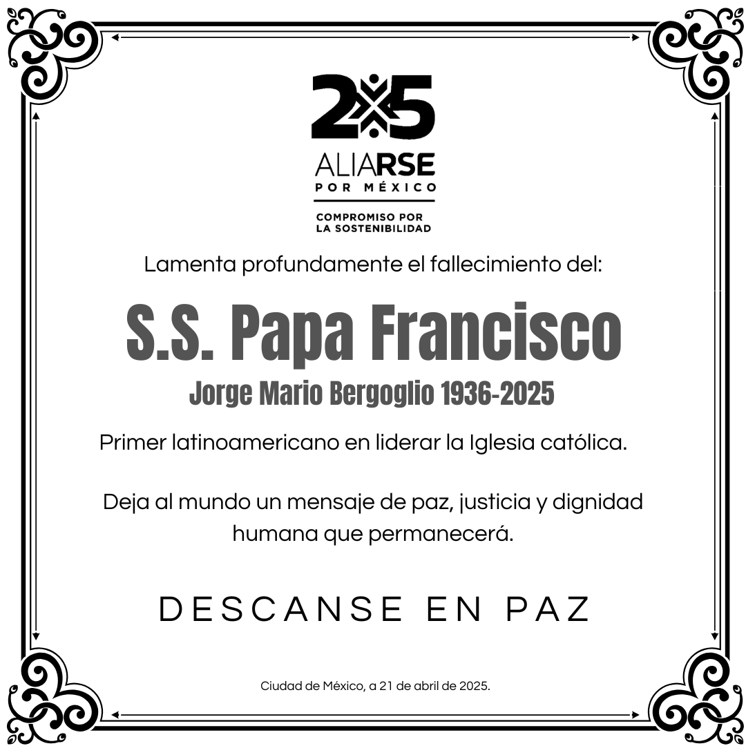 Su liderazgo trascendió fronteras y unió a millones de personas en su misión por la justicia, la paz y la equidad. Que descanse en paz.#PapaFrancisco