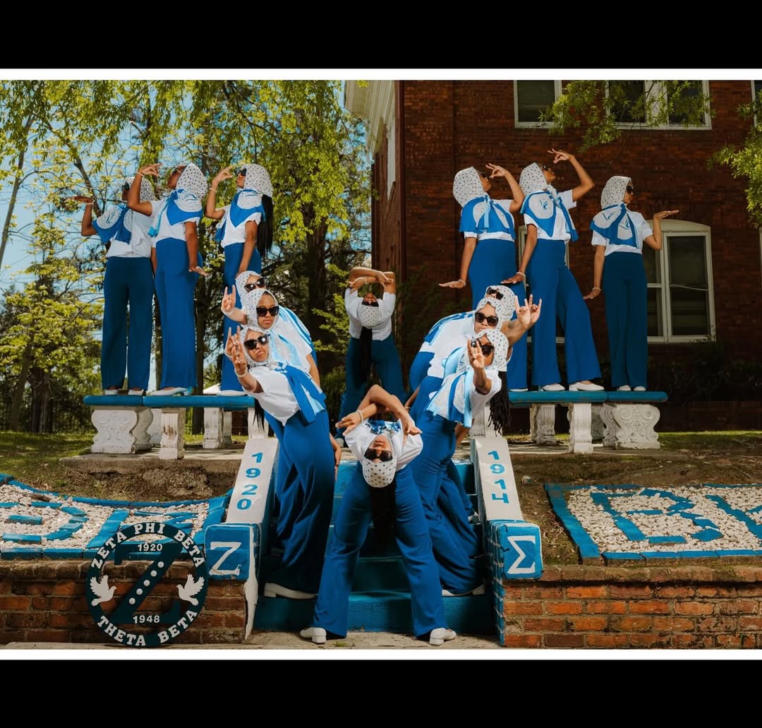 Let’s hear it for the newest members of Zeta Phi Beta at Tuskegee University! 💙🤍  The Spring 2025 line—14 S.T.A.R.Z—has officially touched down, and these pics are everything! Show these sorors some major love! ✨  #HBCU #HBCUBuzz 📸: @suplexpro @thunderingthetabeta