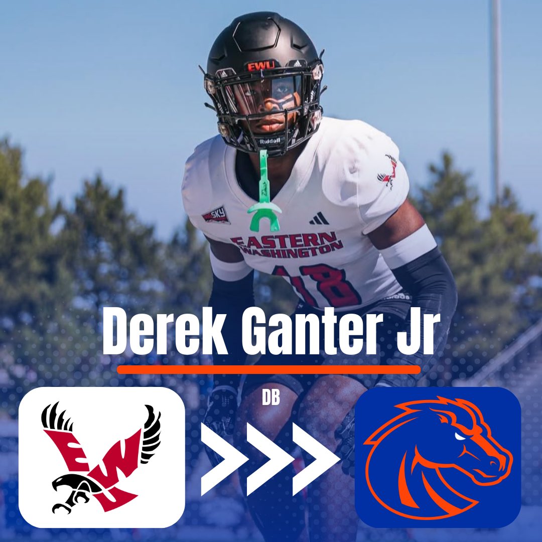 Boise State Report (@boisestreport) on Twitter photo BREAKING:
Eastern Washington FR DB Derek Ganter Jr has committed to Boise State!!
The FCS All-American hauled in 95 tackles, 4 pass breakups, and 1 sack in his Freshman season.
Ganter played in the box, as a deep safety, and even some slot at EWU.
<a href="/DjGanter/">Derek Ganter Jr</a> BREAKING:
Eastern Washington FR DB Derek Ganter Jr has committed to Boise State!!
The FCS All-American hauled in 95 tackles, 4 pass breakups, and 1 sack in his Freshman season.
Ganter played in the box, as a deep safety, and even some slot at EWU.
<a href="/DjGanter/">Derek Ganter Jr</a>
