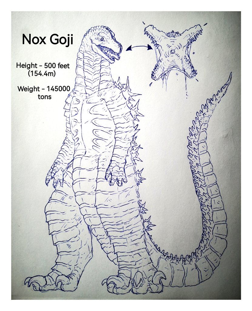 Kaiju_Freak_v2's tweet image. NoxGoji ref update:
#godzillaart #fangoji #godzillaart