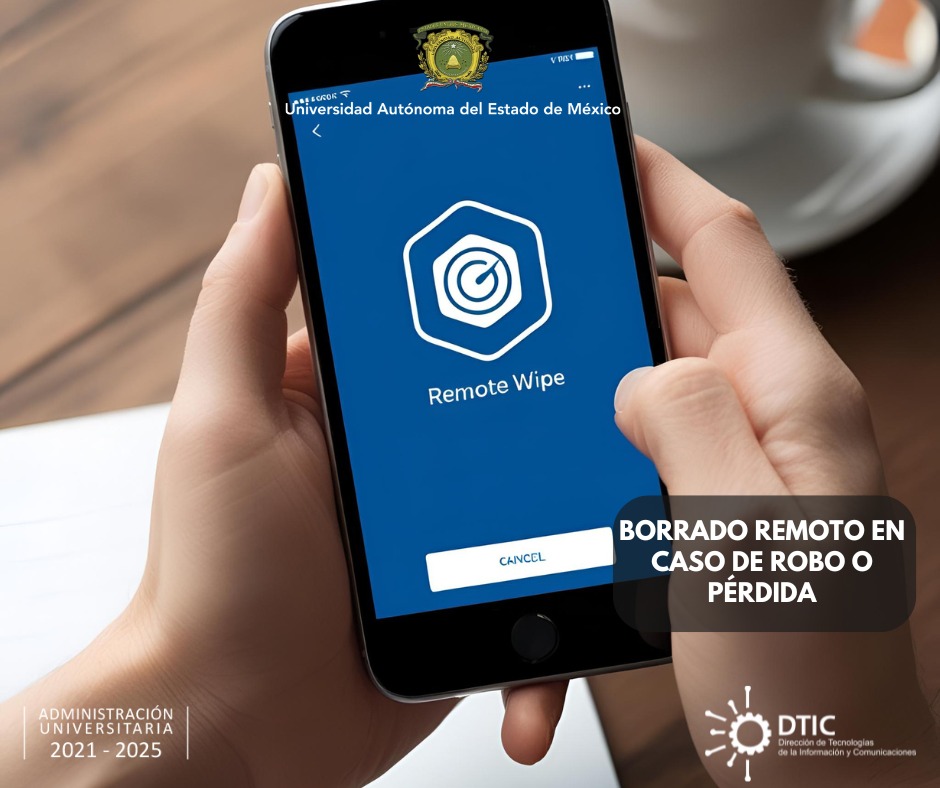 DTIC_UAEMex's tweet image. El borrado remoto es una herramienta esencial para proteger tus datos en caso de pérdida o robo de dispositivos.

#BorradoRemoto
#ProtegeTuInformación
#MetaRed
#SomosUAEMéx 💚💛
